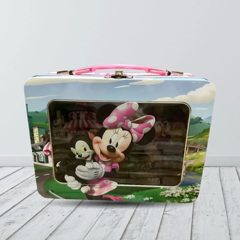 Disney Minnie Mouse Tin Lunch Metal Box with clear window